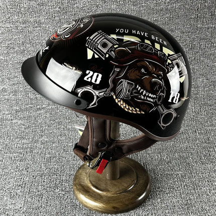 Open Face Biker Helmet with Quick Release Strap – image 8