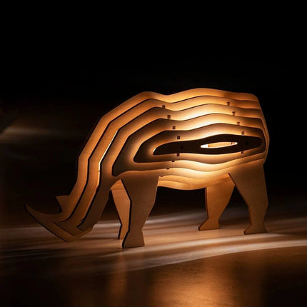 Wooden Animal Light with DIY Puzzle Assembly & Sensor Control | Unique Decorative Nightlight for Home Decor