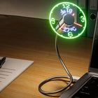 Floating LED Clock Fan with Adjustable Neck | USB-Powered Cooling for Home and Office