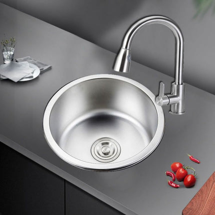 Stainless Steel Kitchen Sink Undermount, Round Single Bowl Undermount Sink – image 18