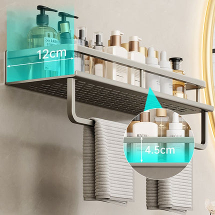 Bathroom Wall Shelf, Wall Mounted Bathroom Shelves with Adhesive or Drill Mounting – image 12