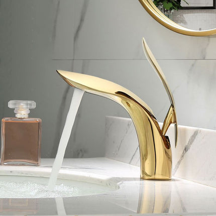 Single Hole Bathroom Faucet with Lever Handle, Round Modern Faucet for Bathroom – image 5