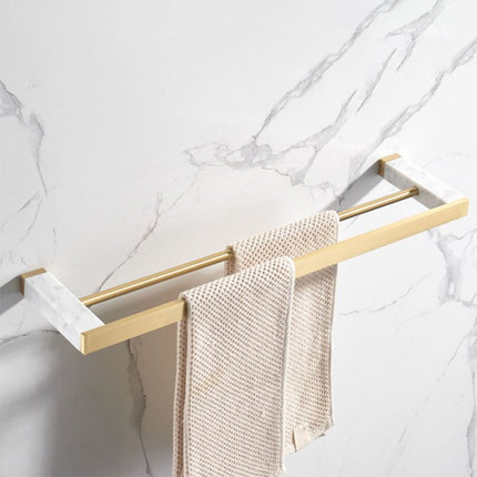 Brushed Brass Bathroom Accessory, Double Towel Bar – image 25