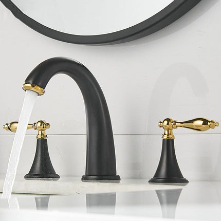 Widespread Bathroom Faucet with 2 Lever Handles, 3 Hole Brass Bathroom Faucet – image 21