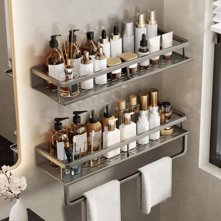 Bathroom Wall Shelf, Wall Mounted Bathroom Shelves with Adhesive or Drill Mounting – image 37