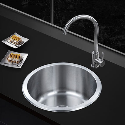 Round Stainless Steel Kitchen Sink, Single Bowl Drop In Bar Sink with Drain Strainer – image 11