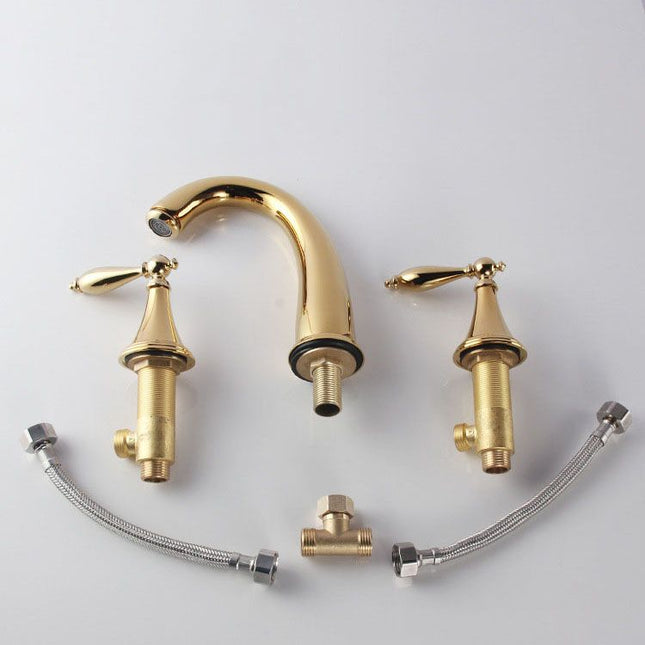 Widespread Bathroom Faucet with 2 Lever Handles, Bathroom Sink Faucet with Aerator