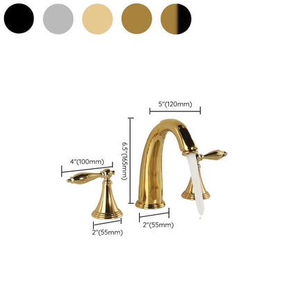 Widespread Bathroom Faucet with 2 Lever Handles, 3 Hole Brass Bathroom Faucet – image 25