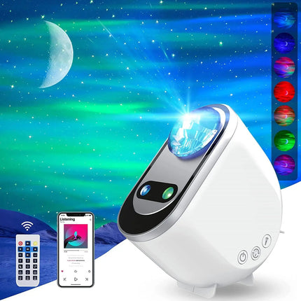 Aurora Borealis LED Galaxy Projector with Remote Control | Mesmerizing Night Sky Lighting for Bedroom Decor