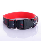 Jeans Dog Collar with Embroidered Dog Bone Charm | Durable Leather Choker for Stylish Comfort