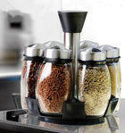 Glass Spice Rack Set with Rotating Base for Easy Access | Elegant Storage for Herbs and Spices