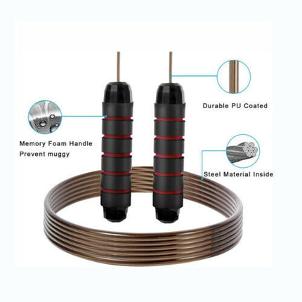 Tangle-Free Jump Rope with Steel Wire & Swivel Bearings | Adjustable Length for Smooth Full-Body Workouts