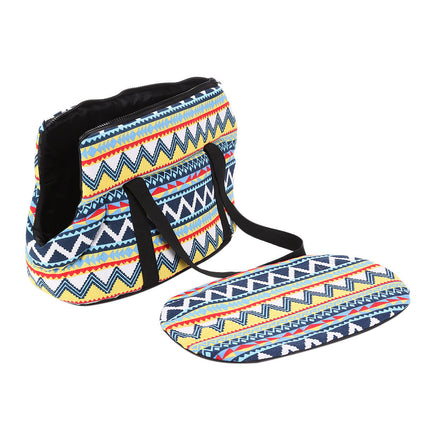 Retro Striped Pet Carrier Bag with Adjustable Strap | Stylish Canvas Travel Bag for Pets