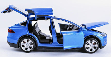 Tesla Model X Pull Back Car Model with Sound and Light Features | 1:32 Scale Toy for 3-6 Year Olds
