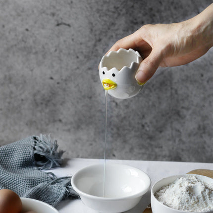 Cute Chicken Ceramic Egg White Separator with Practical Design | Fun Kitchen Accessory for Easy Cooking and Baking