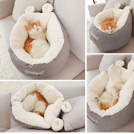 Cozy Warming Pet Bed with Soft Cotton Fabric | Versatile Sleeping Bag & Cushion for Cats and Dogs