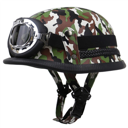 Vintage Motorcycle Helmet with Adjustable Chin Strap – image 4