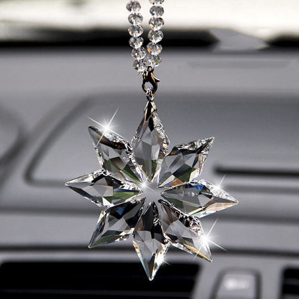 Snowflake Pendant Rearview Mirror Ornament for Car Decoration | Sparkling Gift for Winter Charm