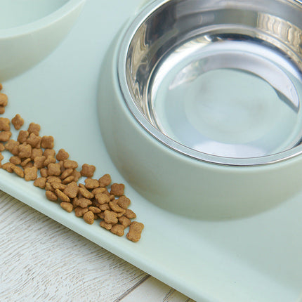 Stainless Steel Pet Double Bowl with Anti-Spatter Design | Easy to Clean and Safe Feeding for Dogs and Cats