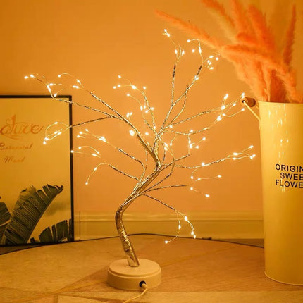 LED Bonsai Tree Light with Dual Power Supply | Elegant Table Lamp for Artistic Home Decor