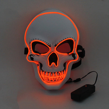 Scary Mask with Skull Design and Glowing EL Wire, Halloween Costume Mask with 3 Modes – image 21