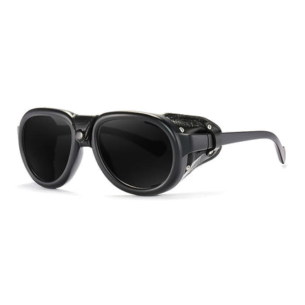 Anti Glare Glasses for Motorcycle Riders, Steampunk Goggles with Leather Frame – image 4
