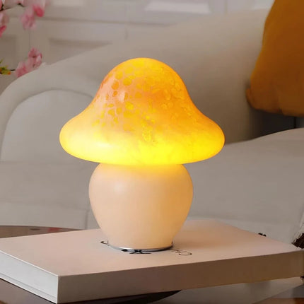 Dimmable Mushroom Table Lamp with Premium Speckled Glass | Adjustable Lighting for Elegant Home Decor