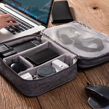 Electronic Organizer Travel Cable Bag with Double Layer Design | Waterproof Storage for Accessories and Gadgets