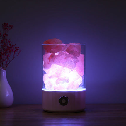 Himalayan Salt Crystal Lamp with Negative Ion Generator | Air Purifier and Stress Relief Night Light