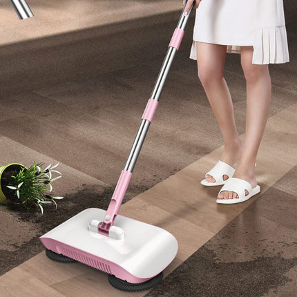 Hand Push Sweeper 3-in-1 with 360-Degree Rotating Brush | Eco-Friendly Cleaning for Wood, Tile, and Marble Floors