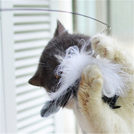Funny Cat Stick with Flexible Wooden Handle & Telescopic Rod | Engaging Playtime Toy for Active Cats