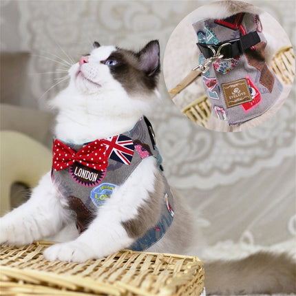 Rope Cat Harness with Metal Buckle & Butterfly Tie | Comfortable Chest Strap for Safe Walks
