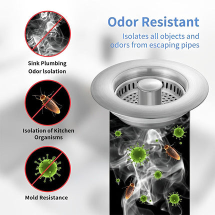 Kitchen Sink Strainer 3 in 1, Pop Up Sink Stopper with Odor Filter – image 5