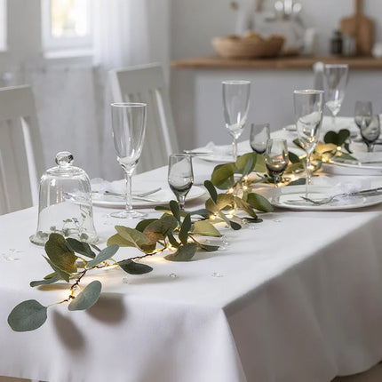 Botanical Garland Light with Warm White Glow | Nature-Inspired Decor for Elegant Home Ambiance