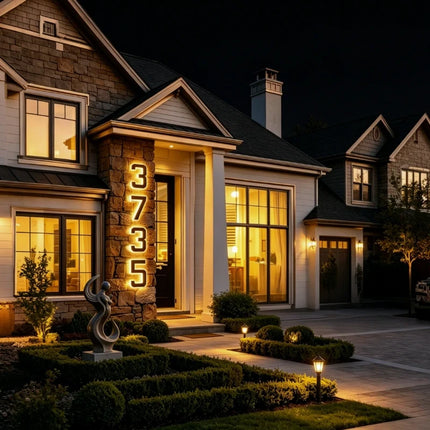 Solar House Number Light with Automatic Dusk Sensor | Modern Black Design for Enhanced Nighttime Visibility