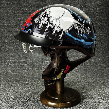 Open Face Biker Helmet with Quick Release Strap – image 14