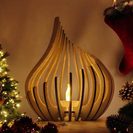 Handcrafted Wooden Candle Holder with Teardrop Design | Elegant DIY Assembly for Serene Ambiance