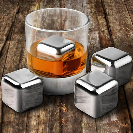 Reusable Chilling Stones Set with Food Grade Stainless Steel | Rapid Cooling for Whiskey and Cocktails