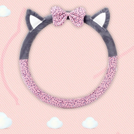 Cute Cat Ear Plush Steering Wheel Cover with Soft Cashmere Wool | Cozy Grip for Safe Winter Driving