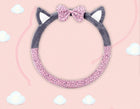 Cute Cat Ear Plush Steering Wheel Cover with Soft Cashmere Wool | Cozy Grip for Safe Winter Driving