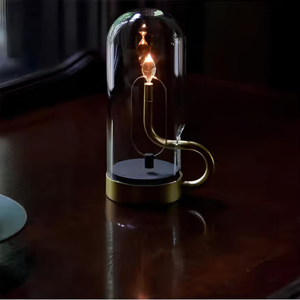 Vintage Lanterns Decorative, Glass Table Lamp in Gold or Black – image 9