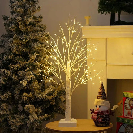 Nordic Birch Tree Light with 144 Warm White LEDs | Cordless Decorative Accent for Cozy Ambiance