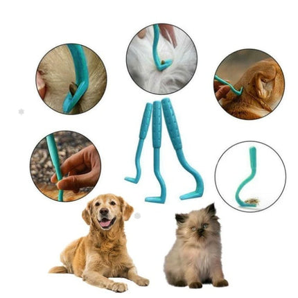 Pet Flea & Tick Remover Kit with Ergonomic Design | Gentle Tools for Safe and Easy Parasite Removal