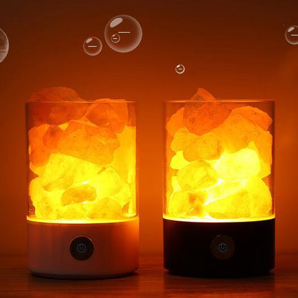 Himalayan Salt Crystal Lamp with Negative Ion Generator | Air Purifier and Stress Relief Night Light