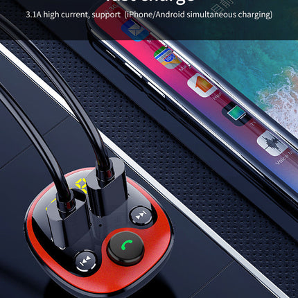 High-Speed Dual USB Car Charger with Bluetooth Music Streaming | Hands-Free Calls and Fast Charging for Safe Driving