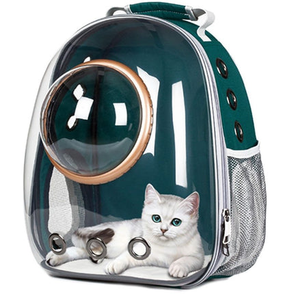 Transparent Pet Backpack for Small Pets up to 12kg | Comfortable Carrier with Side Access for Easy Travel