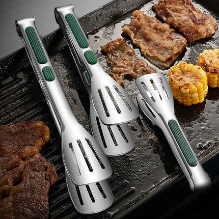 304 Stainless Steel Kitchen Tongs with Ergonomic Design | Durable and Versatile Grilling Tool for Cooking and Serving
