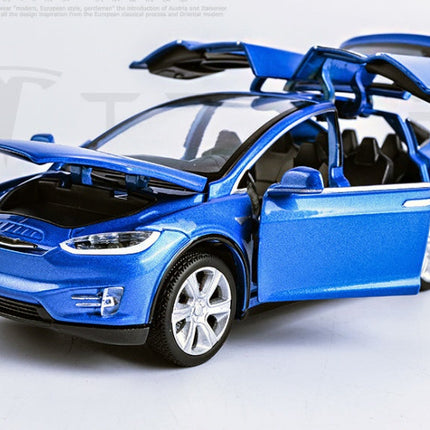 Tesla Model X Pull Back Car Model with Sound and Light Features | 1:32 Scale Toy for 3-6 Year Olds