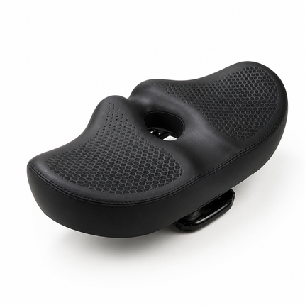 Noseless Bike Seat, Extra Wide Comfortable Bike Seat with Double Spring Shock Absorption – image 6