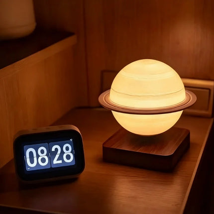 Levitating Lamp with Magnetic Rotation and Realistic Planet Design | Ambient Glow for Cosmic Home Decor